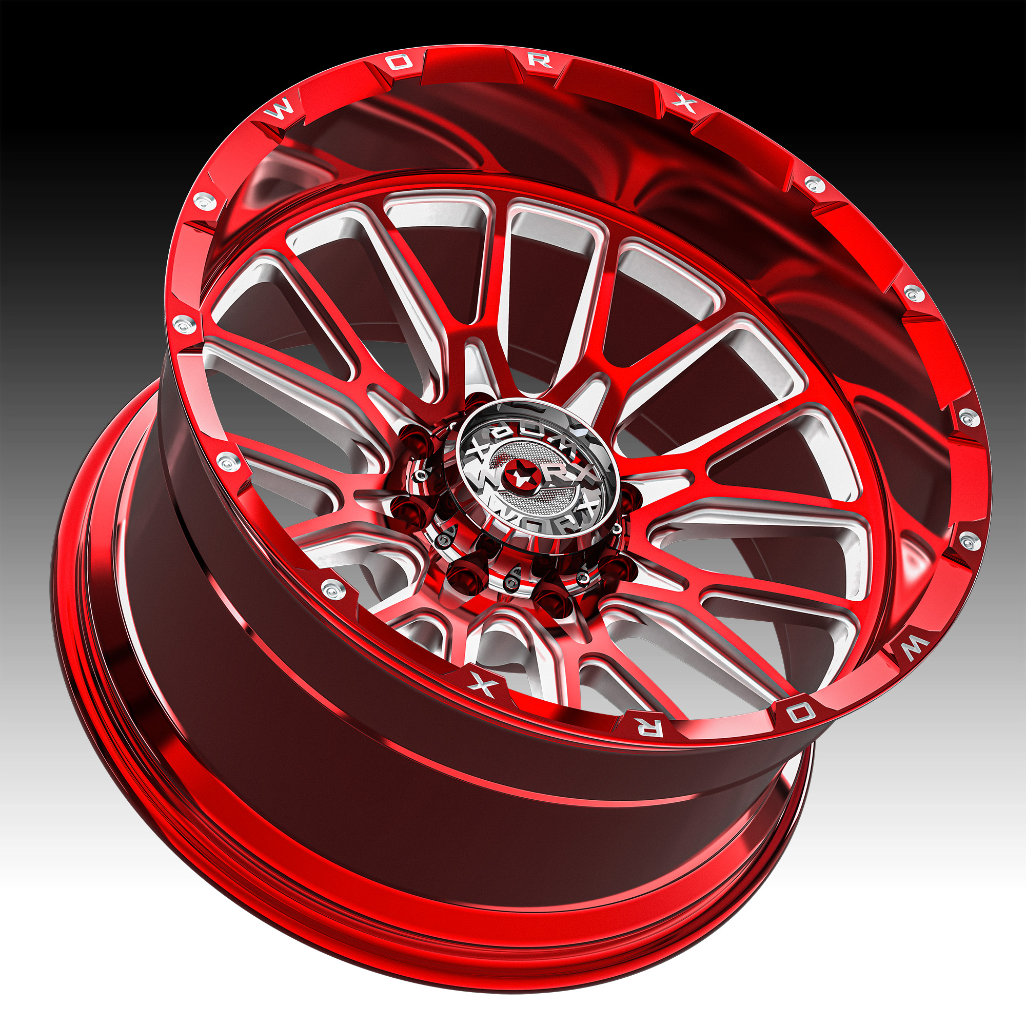 Worx Offroad Forged WF818RT Red Milled Custom Truck Wheels